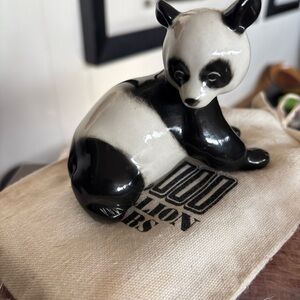 Vitage Russian black and White Panda Figurine